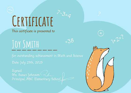 Kids‘ Achievements Certificates