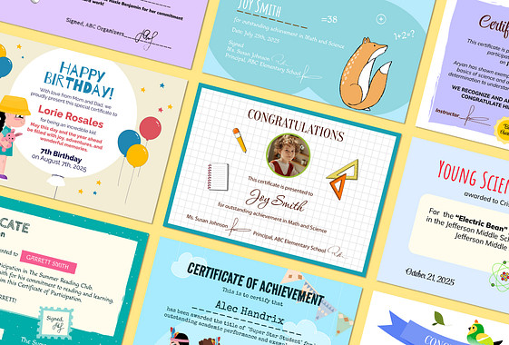 Kids' Achievements Certificates