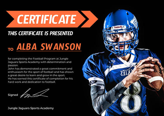 Soccer Excellence Certificates