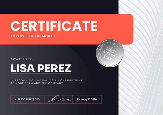 Employee Recognition Certificates