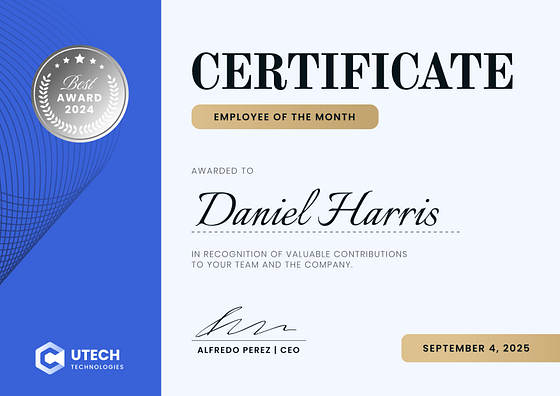 Employee Recognition Certificates