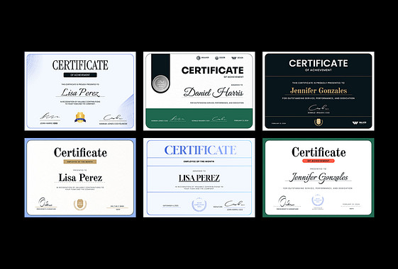Employee Recognition Certificates