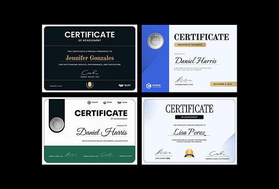 Employee Recognition Certificates