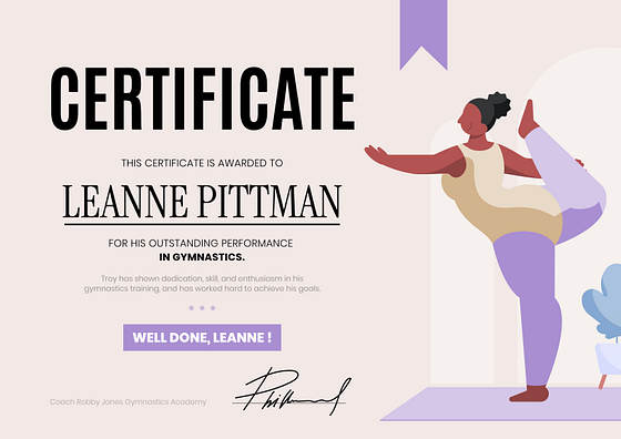 スポーツ証明書のテンプレート