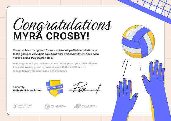 スポーツ証明書のテンプレート