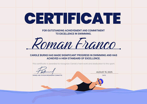 スポーツ証明書のテンプレート