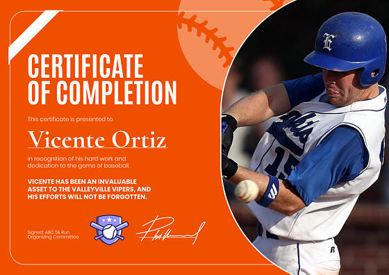 スポーツ証明書のテンプレート