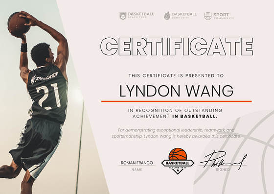 スポーツ証明書のテンプレート