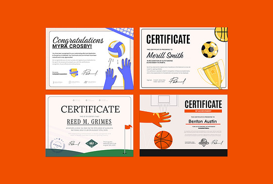 スポーツ証明書のテンプレート