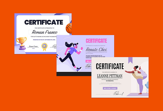 スポーツ証明書のテンプレート