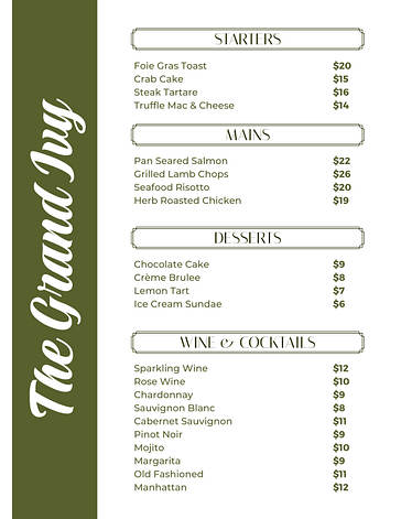 Elegant Dinner Party Menus