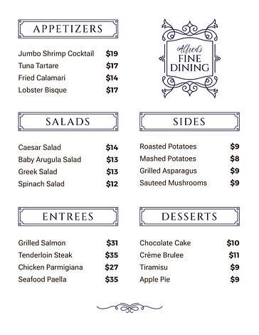 Elegant Dinner Party Menus