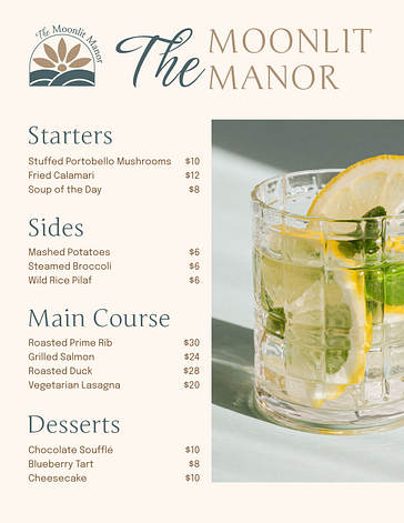 Elegant Dinner Party Menus