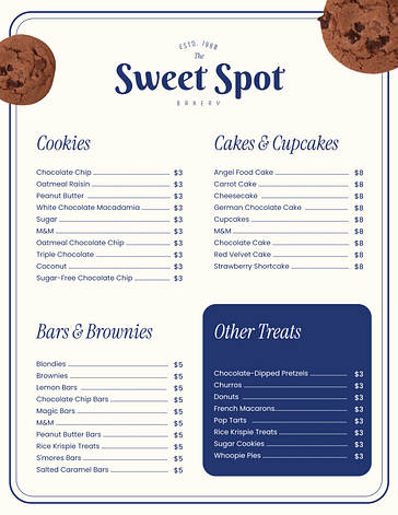 Delightful Bakery Menu Templates