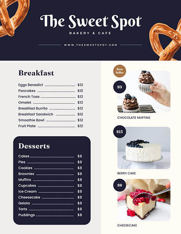 Delightful Bakery Menu Templates