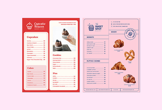 Delightful Bakery Menu Templates