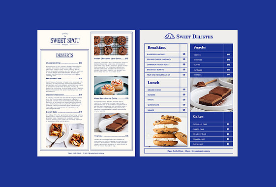 Delightful Bakery Menu Templates