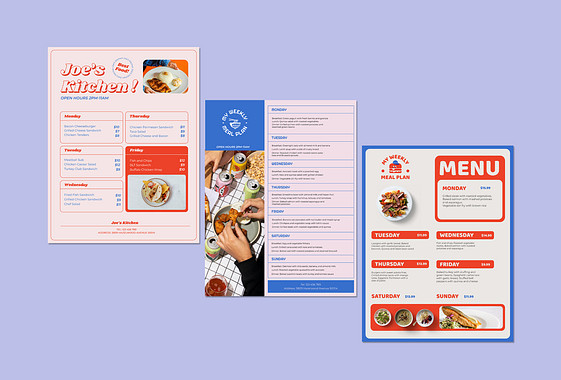 Taste of the Week Menu Templates