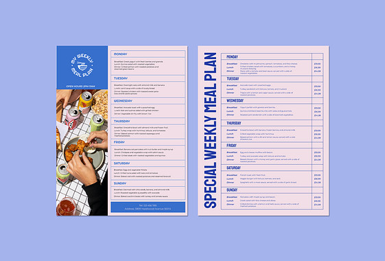 Taste of the Week Menu Templates