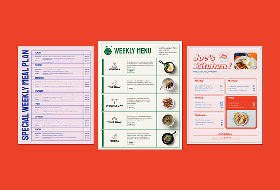 Taste of the Week Menu Templates