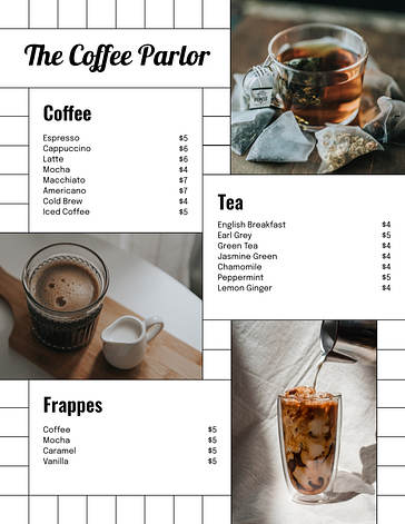 Beverage Menu Design Collection