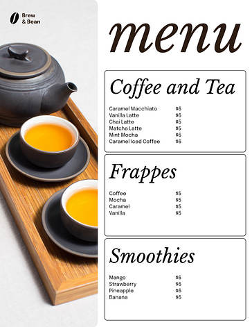 Beverage Menu Design Collection