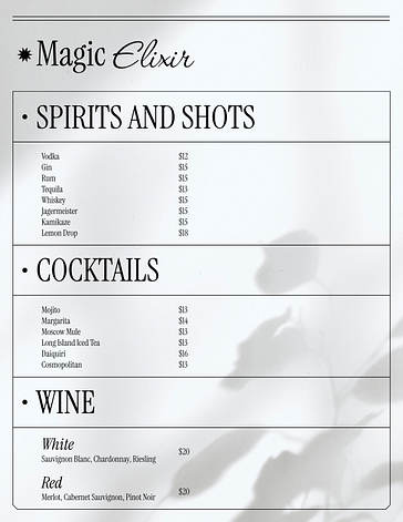 Beverage Menu Design Collection