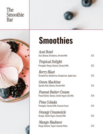 Beverage Menu Design Collection