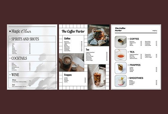 Beverage Menu Design Collection