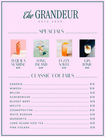 Trendy Cafe Menu Templates