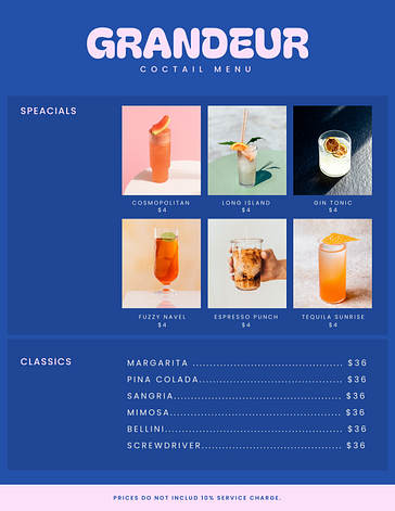Trendy Cafe Menu Templates