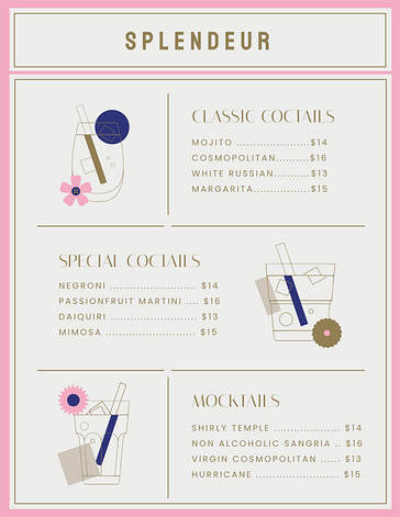 Trendy Cafe Menu Templates