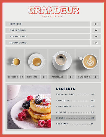 Trendy Cafe Menu Templates