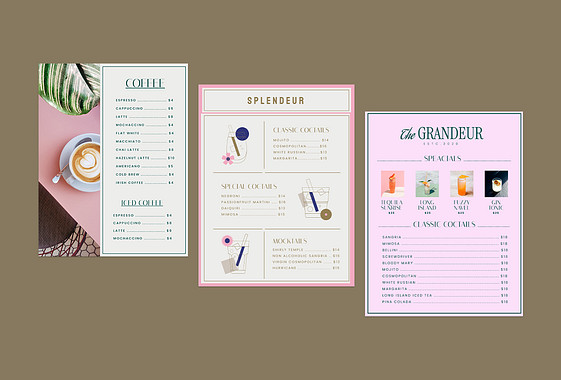 Trendy Cafe Menu Templates