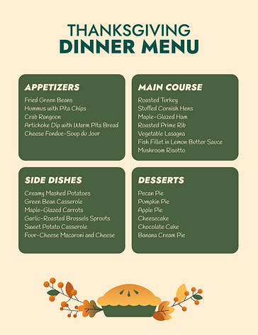 Danksagung Menüvorlagen