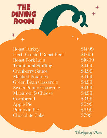 Danksagung Menüvorlagen