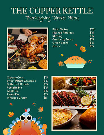 Danksagung Menüvorlagen