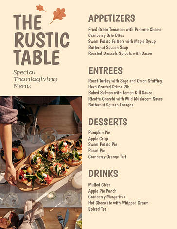 Danksagung Menüvorlagen