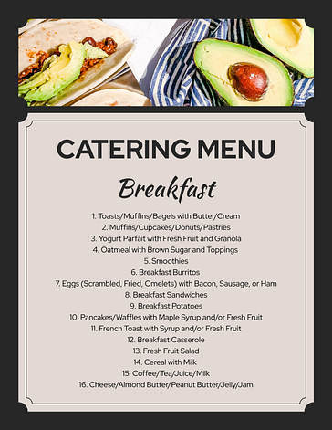 ケータリング会社向けメニューテンプレート