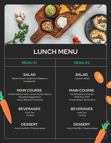 ケータリング会社向けメニューテンプレート