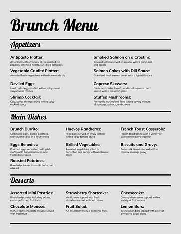 ケータリング会社向けメニューテンプレート