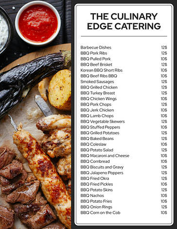 ケータリング会社向けメニューテンプレート