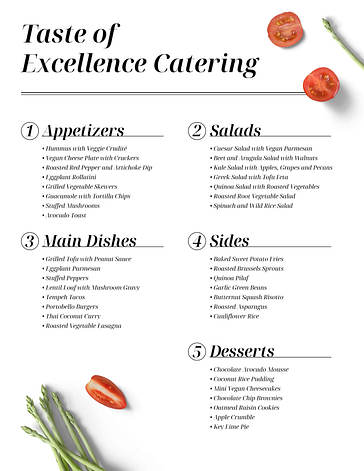 ケータリング会社向けメニューテンプレート