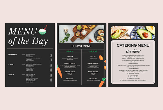 ケータリング会社向けメニューテンプレート