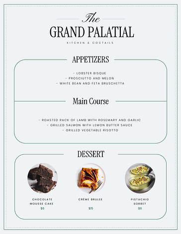 Elegant Restaurant Menu Templates