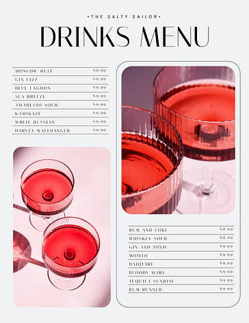 Elegant Restaurant Menu Templates