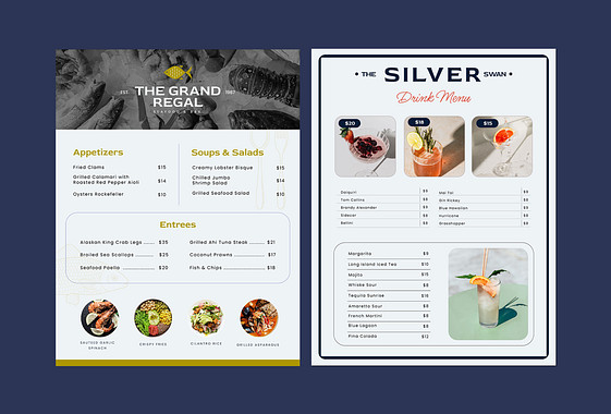 Elegant Restaurant Menu Templates