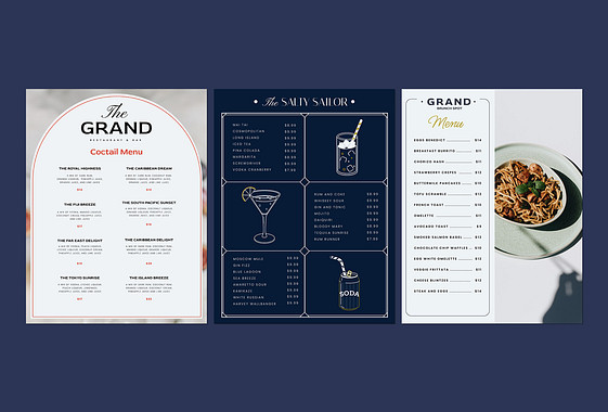 Elegant Restaurant Menu Templates