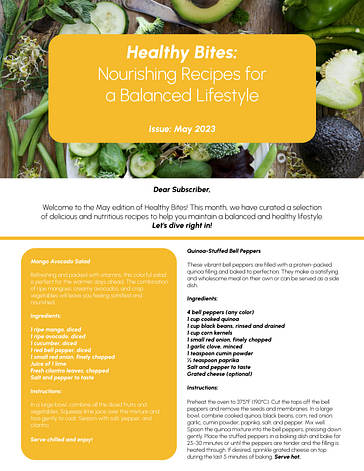 Health and Wellness Newsletters