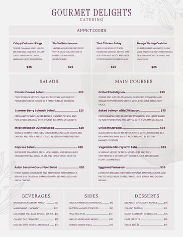 Vorlagen für Hochzeitsmenüs